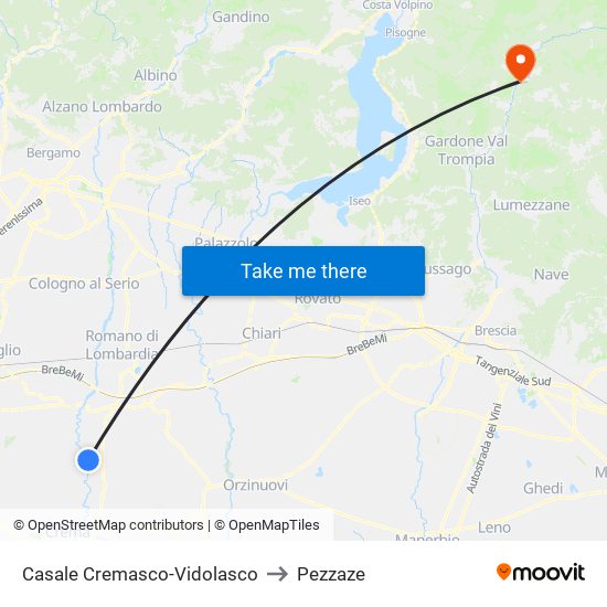 Casale Cremasco-Vidolasco to Pezzaze map