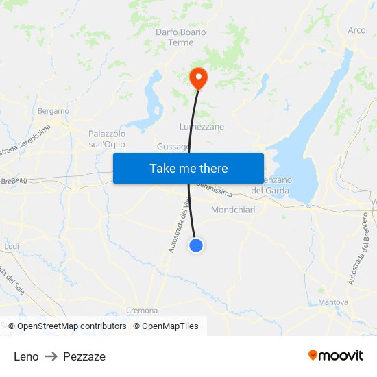 Leno to Pezzaze map