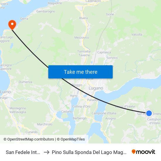 San Fedele Intelvi to Pino Sulla Sponda Del Lago Maggiore map