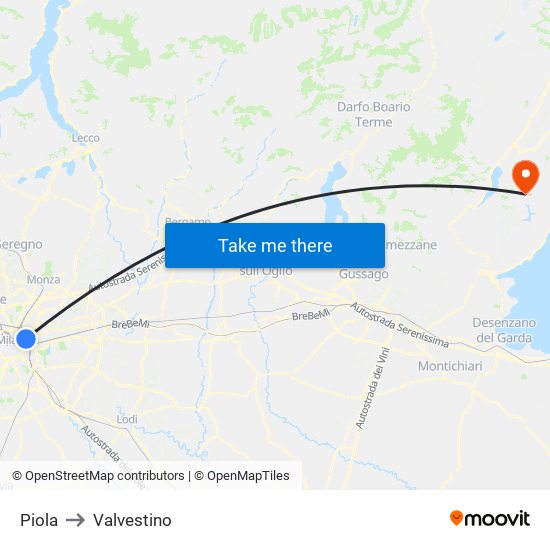 Piola to Valvestino map
