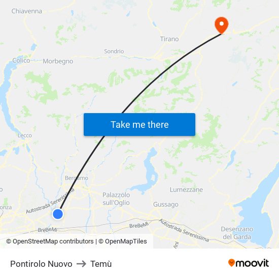 Pontirolo Nuovo to Temù map