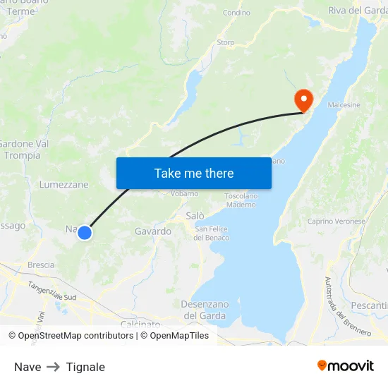 Nave to Tignale map