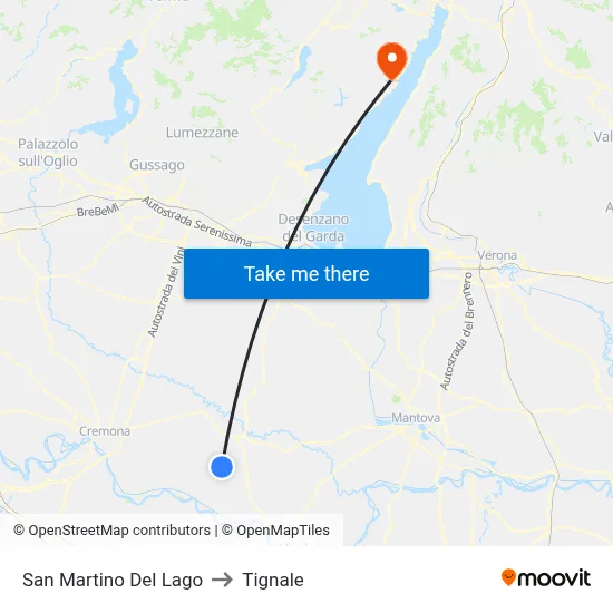 San Martino Del Lago to Tignale map