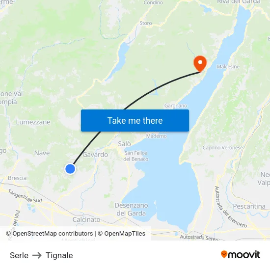 Serle to Tignale map