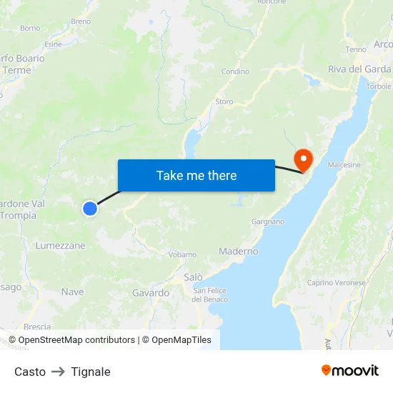 Casto to Tignale map