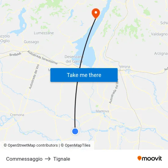 Commessaggio to Tignale map