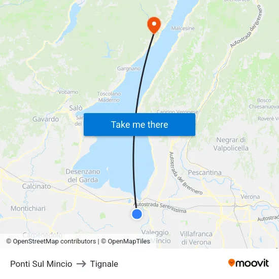 Ponti Sul Mincio to Tignale map