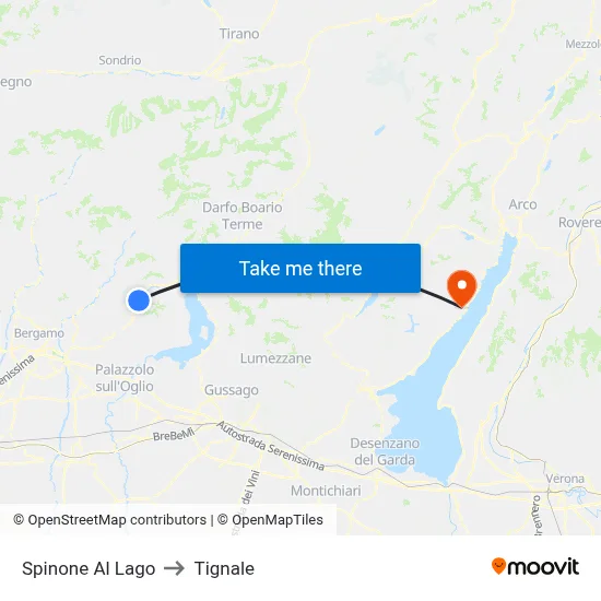 Spinone Al Lago to Tignale map