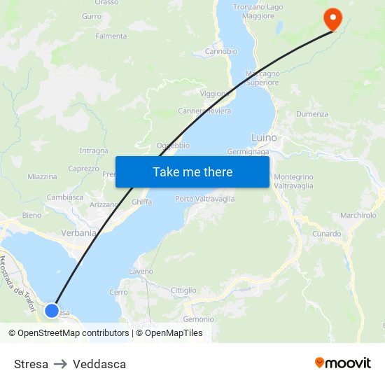 Stresa to Veddasca map