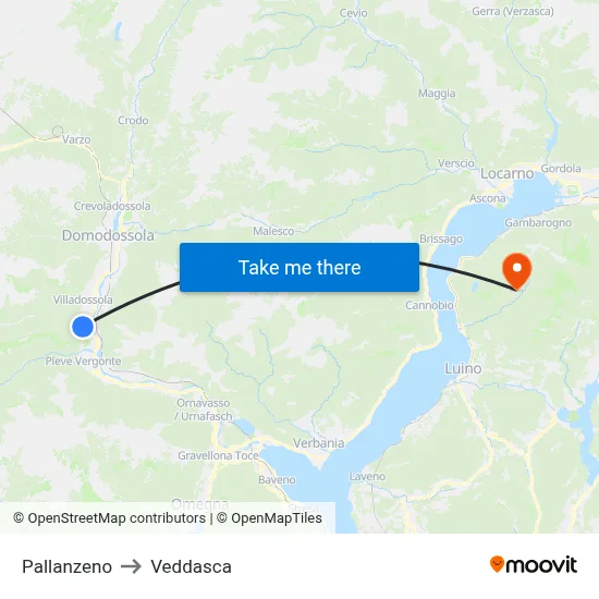 Pallanzeno to Veddasca map