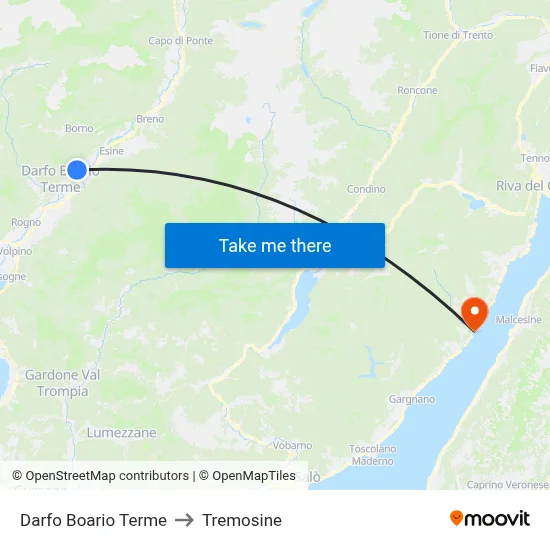 Darfo Boario Terme to Tremosine map