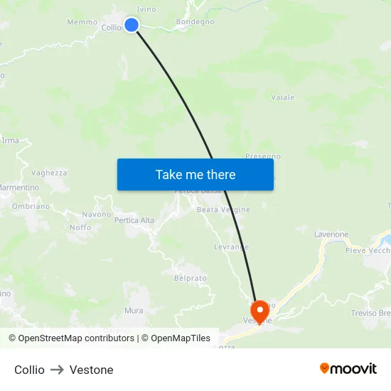Collio to Vestone map