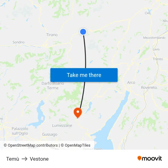 Temù to Vestone map