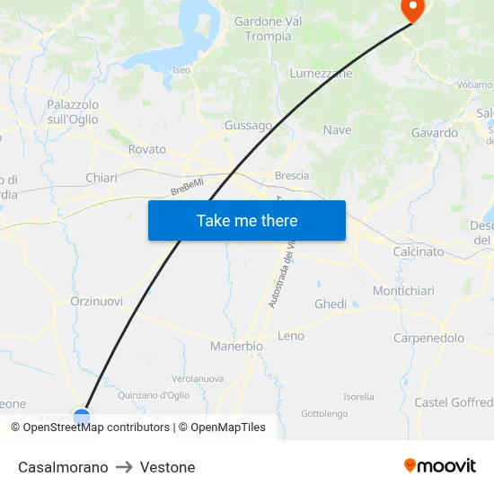Casalmorano to Vestone map