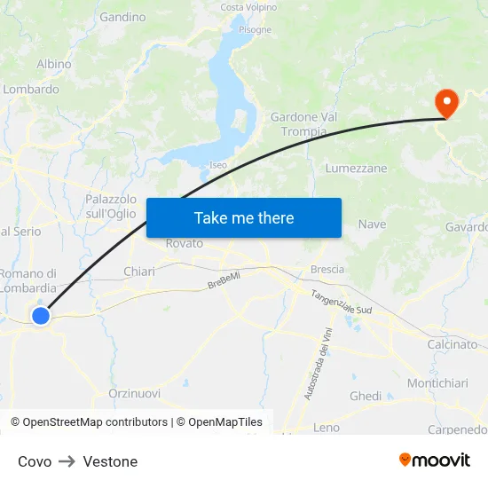 Covo to Vestone map