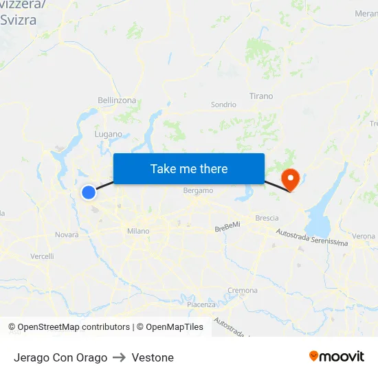 Jerago con Orago to Vestone map