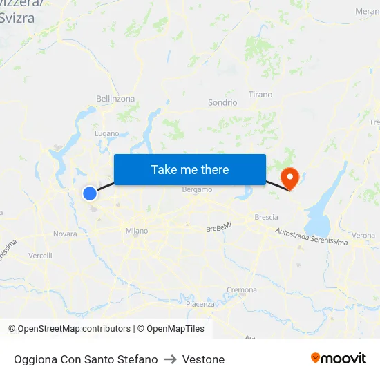 Oggiona Con Santo Stefano to Vestone map