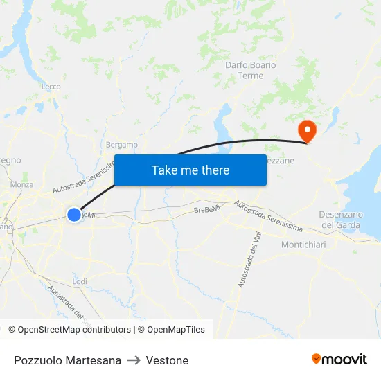 Pozzuolo Martesana to Vestone map