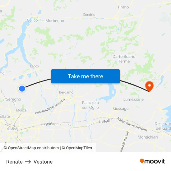 Renate to Vestone map