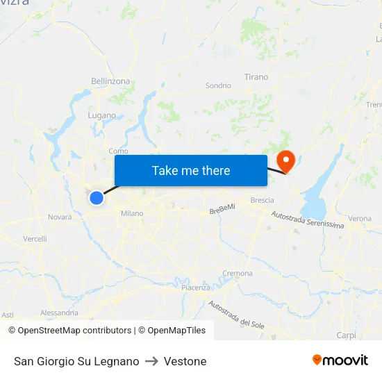 San Giorgio Su Legnano to Vestone map