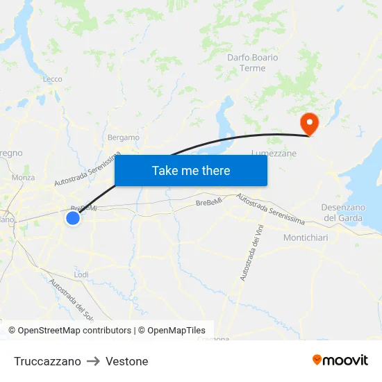 Truccazzano to Vestone map
