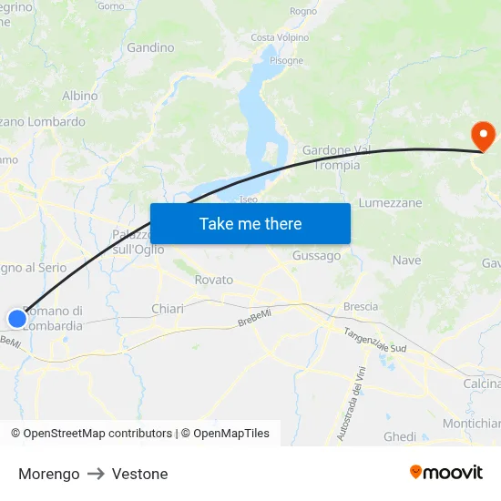 Morengo to Vestone map