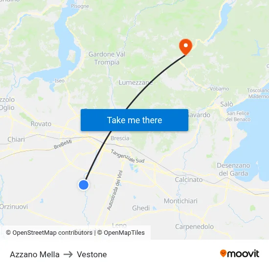 Azzano Mella to Vestone map