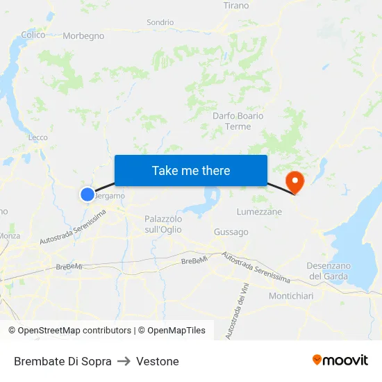Brembate Di Sopra to Vestone map