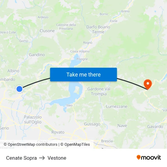 Cenate Sopra to Vestone map