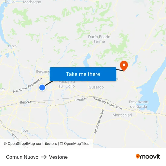 Comun Nuovo to Vestone map