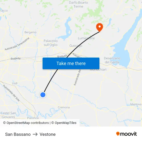 San Bassano to Vestone map