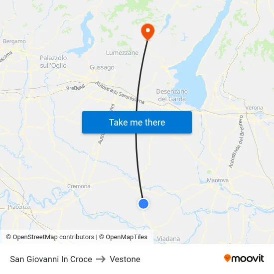 San Giovanni In Croce to Vestone map