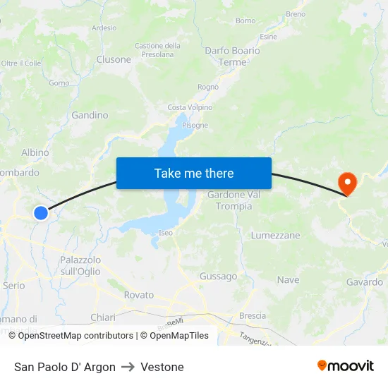 San Paolo D' Argon to Vestone map