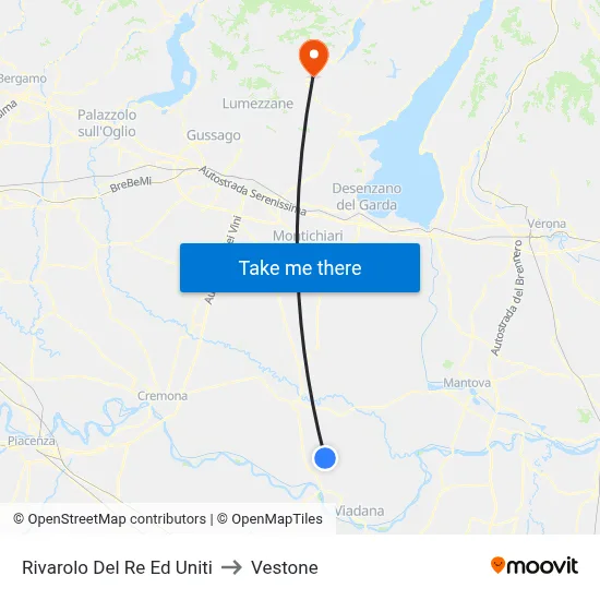 Rivarolo del Re ed Uniti to Vestone map