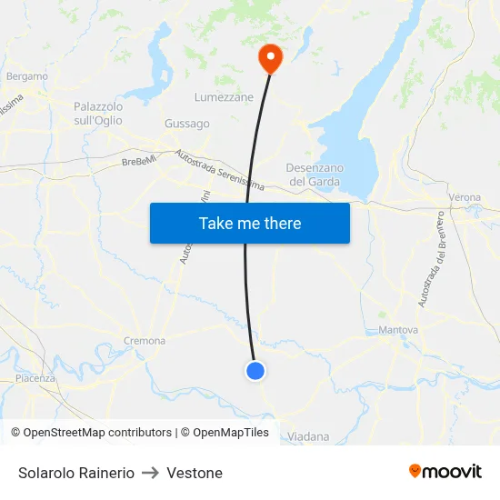 Solarolo Rainerio to Vestone map
