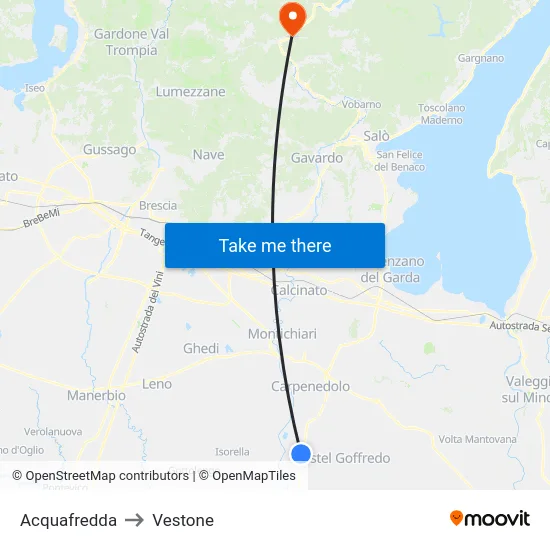 Acquafredda to Vestone map