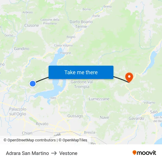 Adrara San Martino to Vestone map