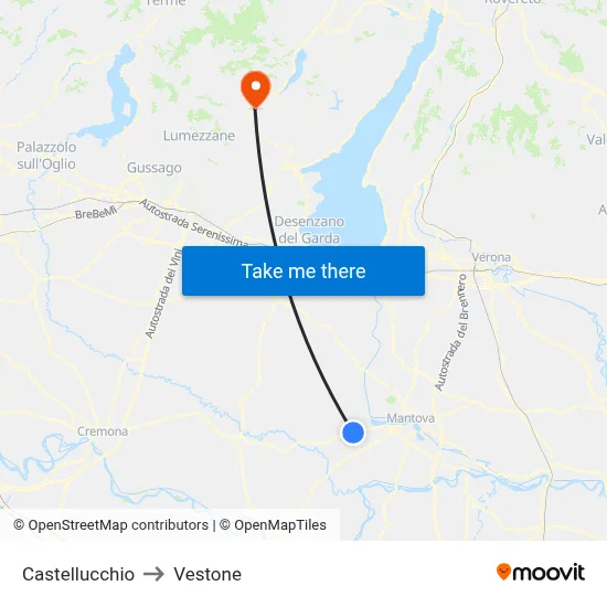 Castellucchio to Vestone map