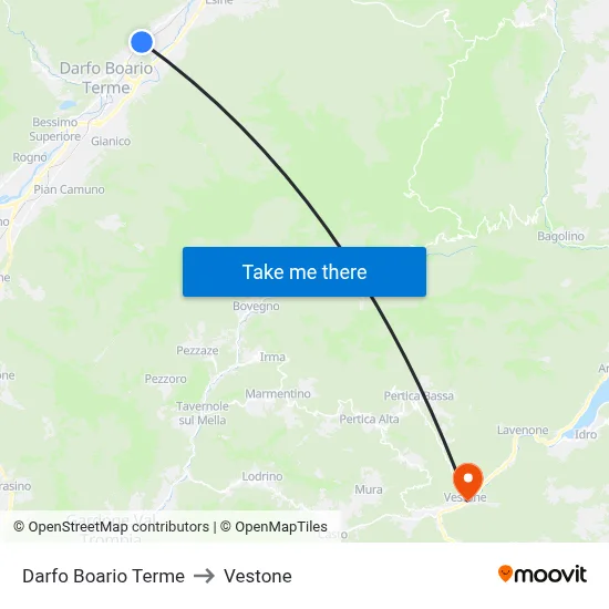 Darfo Boario Terme to Vestone map