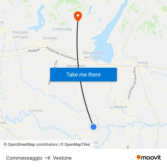 Commessaggio to Vestone map