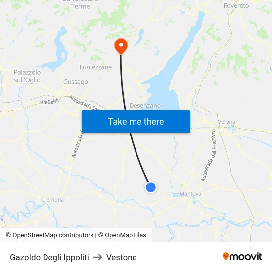 Gazoldo Degli Ippoliti to Vestone map