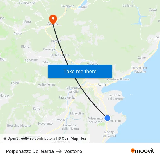 Polpenazze Del Garda to Vestone map