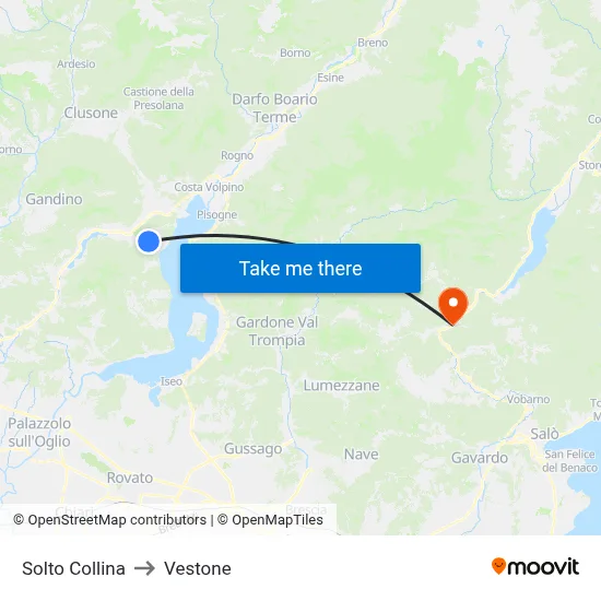 Solto Collina to Vestone map