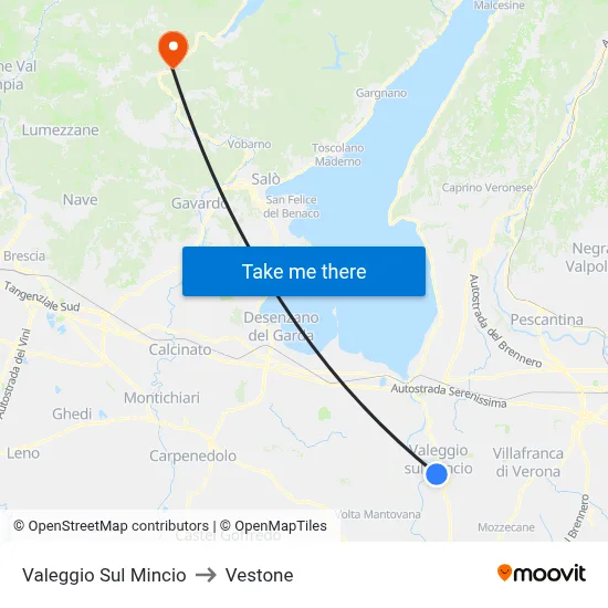 Valeggio Sul Mincio to Vestone map