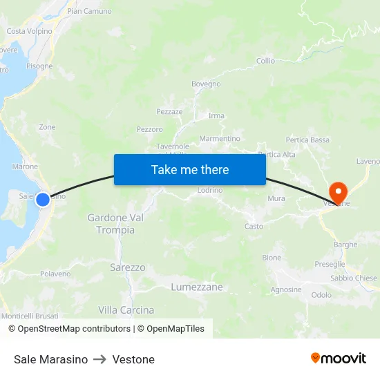 Sale Marasino to Vestone map