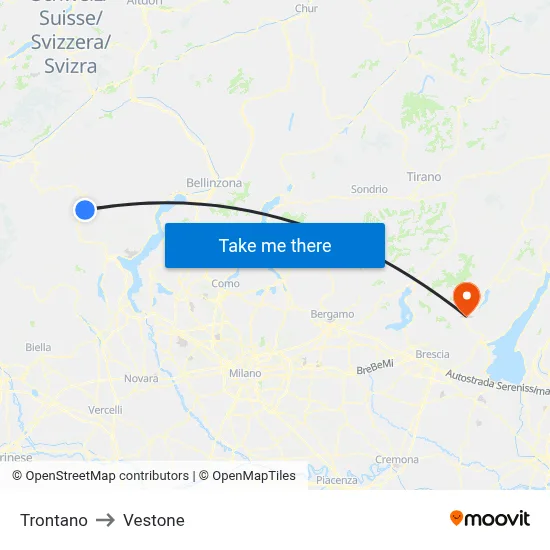 Trontano to Vestone map