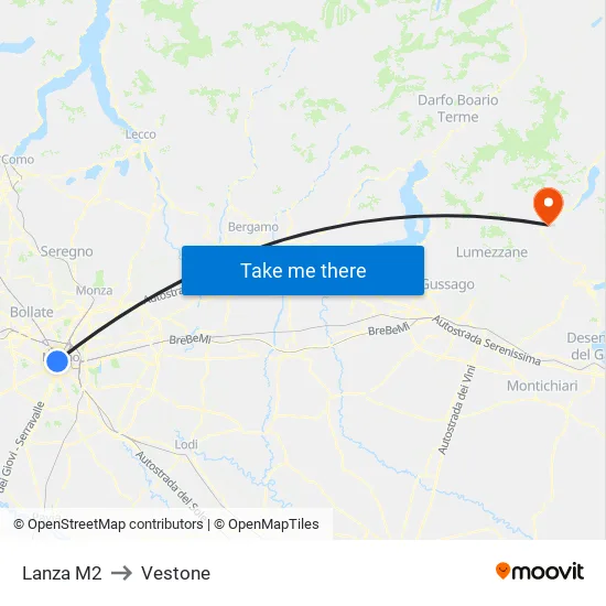 Lanza M2 to Vestone map
