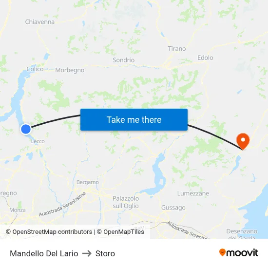 Mandello Del Lario to Storo map