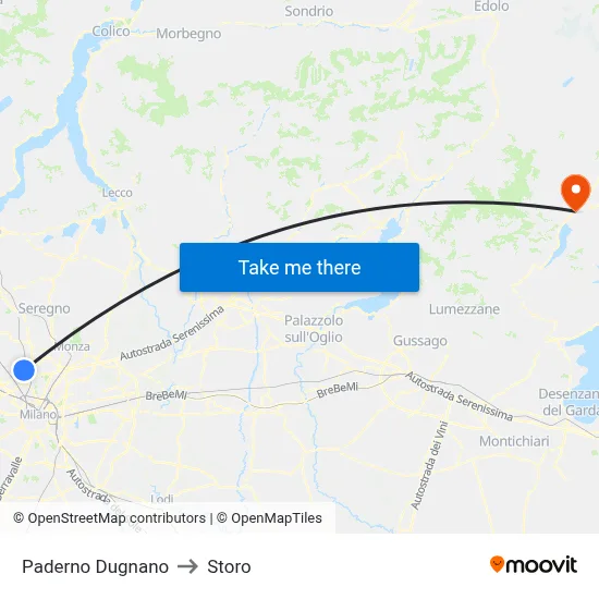 Paderno Dugnano to Storo map