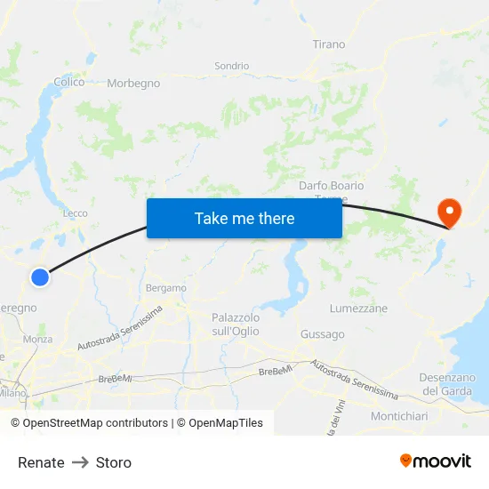 Renate to Storo map